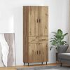 vidaXL Highboard 2 pcs Artisan-Eiche Engineered Wood und Glas