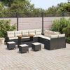 vidaXL Garten-Sofa-Set mit Kissen mit Kissen 14 pcs Schwarz und Creme