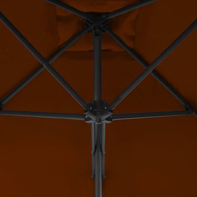 vidaXL Sonnenschirm mit Stahlmast Terracotta-Rot 250x250x230 cm