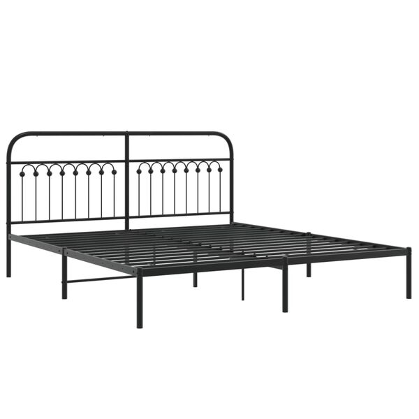 vidaXL Bettgestell mit Kopfteil Metall Schwarz 183x213 cm