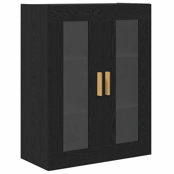 vidaXL Wandschrank Wandmontiert Schwarz Eichen-Optik 69,5 x 34 x 90 cm