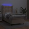 vidaXL Boxspringbett mit Matratze & LED Cappuccino-Braun 100x200cm