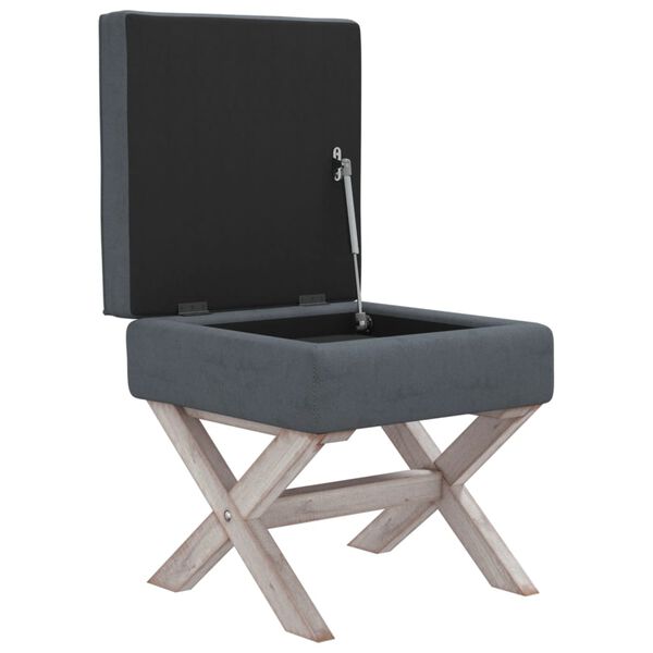 vidaXL Hocker mit Stauraum Dunkelgrau 45x45x49 cm Samt