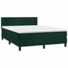 vidaXL Boxspringbett mit Matratze Dunkelgr&uuml;n 140x200 cm Samt