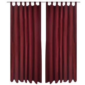 vidaXL Vorh&auml;nge Gardinen aus Satin 2-teilig 140 x 175 cm Dunkelrot