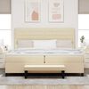 vidaXL Boxspringbett mit Matratze Creme 200 x 200 cm Stoff
