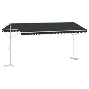 vidaXL Freistehende Markise 5 x 3 m Polyester Anthrazit