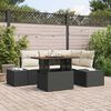 vidaXL Garten-Sofa-Set mit Speicher 5 pcs Schwarz Poly Rattan