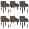 vidaXL Esszimmerst&uuml;hle 6 pcs Kunstwildleder Dunkelgrau