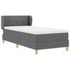 vidaXL Boxspringbett mit Matratze Dunkelgrau 80 x 200 cm Stoff