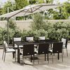 vidaXL 9-tlg. Garten-Essgruppe mit Kissen Schwarz Poly Rattan