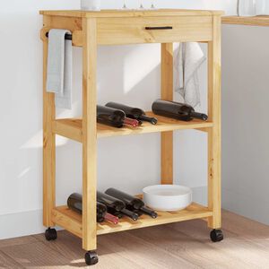 vidaXL K&uuml;chenwagen MONZA 60x40x88,5 cm Massivholz Kiefer