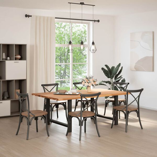 vidaXL Esstisch Hellbraun 220x120x74 cm Massivholz Eiche Rechteckig