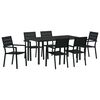vidaXL Garten Essgruppe 7 stk. Schwarz Pulverbeschichteter Stahl