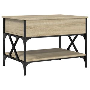 vidaXL Couchtisch Sonoma-Eiche 70x50x50 cm Holzwerkstoff und Metall