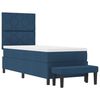 vidaXL Boxspringbett mit Matratze mit Kopfteil Blau 80 x 200 cm Stoff