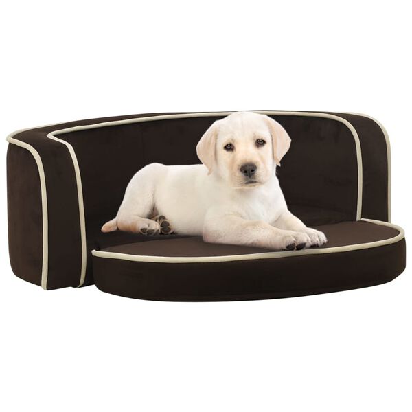 vidaXL Klappbares Hundesofa mit waschbaren Kissen 73x67x26 cm Pl&uuml;sch Braun