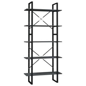 vidaXL B&uuml;cherregal 5 F&auml;cher Grau 80x30x175 cm Massivholz Kiefer