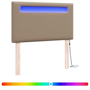 vidaXL LED Kopfteil Cappuccino 90 cm Kunstleder