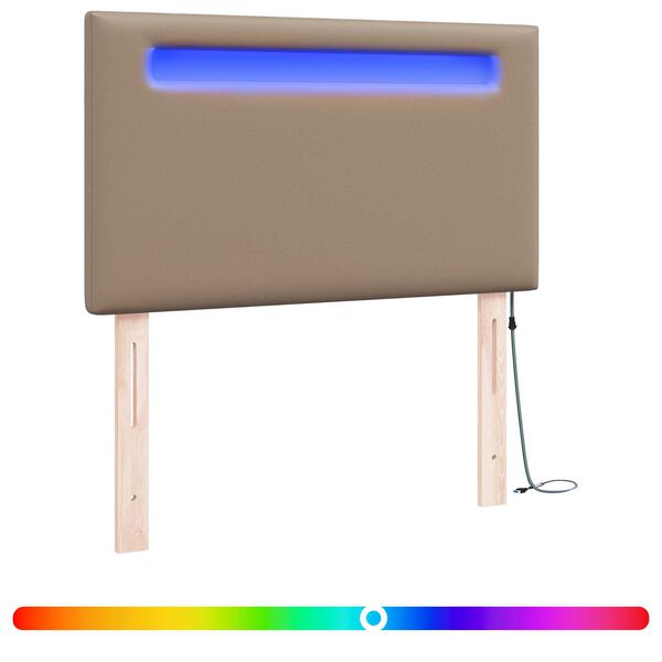 vidaXL LED Kopfteil Cappuccino 90 cm Kunstleder