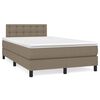 vidaXL Boxspringbett mit Matratze & LED Taupe 120x190 cm Stoff
