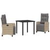 vidaXL Garten Essgruppe 3 stk. Beige Poly-Rattan