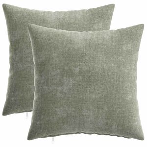 vidaXL Kissenbezug 2 pcs HEERLEN Gr&uuml;n 35 x 35 cm Chenille-Stoff