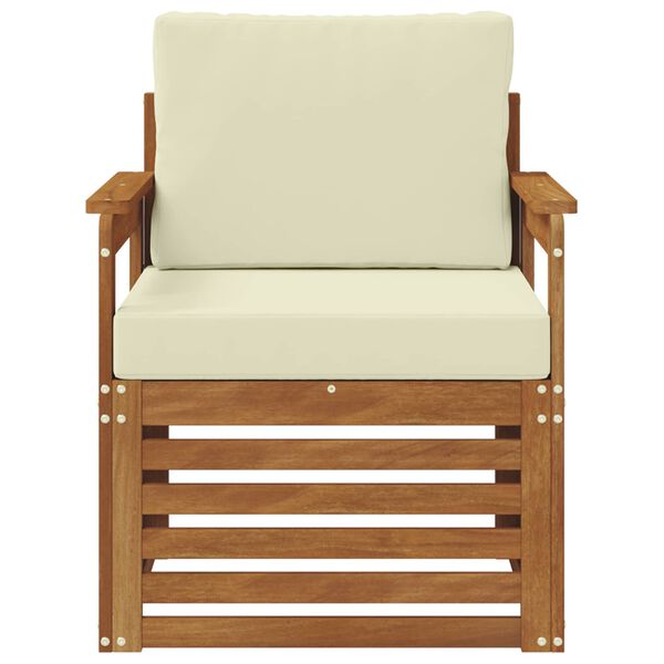 vidaXL Outdoor-Sofagarnitur Massives Akazienholz und Polyester Natur