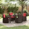 vidaXL Garten Essgruppe 5 pcs Braun Poly Rattan