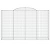vidaXL Gabionen mit Hochbogen 8 Stk. 300x50x180/200cm Verzinktes Eisen