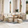 vidaXL Gartensofa-set 9 pcs Beige Poly-Rattan
