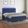 vidaXL Boxspringbett mit Matratze & LED Blau 180x200 cm Stoff