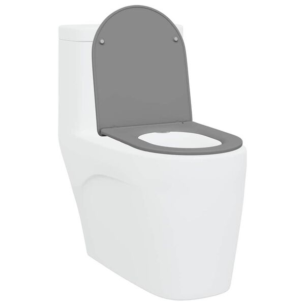 vidaXL Toilettensitz Grau 47 x 36 x 3,4 cm Duroplast