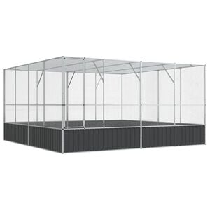 vidaXL Voliere Silbern 418x414x212 cm Stahl
