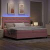 vidaXL Boxspringbett mit Matratze mit LED Rosa 200 x 200 cm Samt