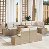vidaXL Garten-Sofa-Set mit Speicher 9 pcs Beige Poly Rattan