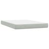 vidaXL Boxspringbett mit Matratze Hellgrau 160x220 cm Samt