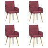 vidaXL Esszimmerst&uuml;hle 4 stk. Stoff Weinrot 60 x 56 x 93 cm