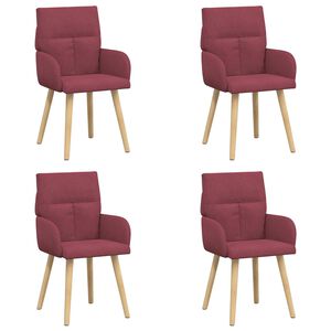 vidaXL Esszimmerst&uuml;hle 4 stk. Stoff Weinrot 60 x 56 x 93 cm