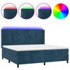 vidaXL Boxspringbett mit Matratze & LED Dunkelblau 200x200 cm Samt