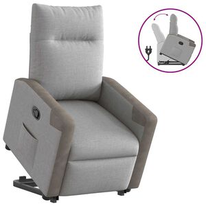 vidaXL Relaxsessel mit Aufstehhilfe Wolkengrau Stoff