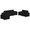 vidaXL Sofa 3 pcs Schwarz 221 x 80 x 80 cm Leinenmischgewebe