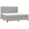 vidaXL Boxspringbett mit Matratze Hellgrau 200x200 cm Stoff