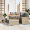 vidaXL Gartensofa-set mit Kissen 8 pcs Beige Poly Rattan