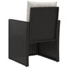 vidaXL 3-tlg. Garten-Lounge-Set mit Kissen Poly Rattan Schwarz