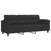 vidaXL 3-Sitzer-Sofa mit Hocker Schwarz 180 cm Mikrofasergewebe