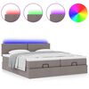 vidaXL Ottoman-Bett mit Matratzen & LEDs Taupe 200x200 cm Stoff