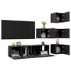 vidaXL 6-tlg. TV-Schrank-Set Grau Holzwerkstoff