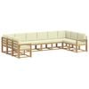 vidaXL Outdoor-Sofagarnitur 10 Stk. Wei&szlig; und Creme