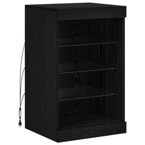 vidaXL LED-Sideboard Schwarz Eichen-Optik 41 x 37 x 67 cm